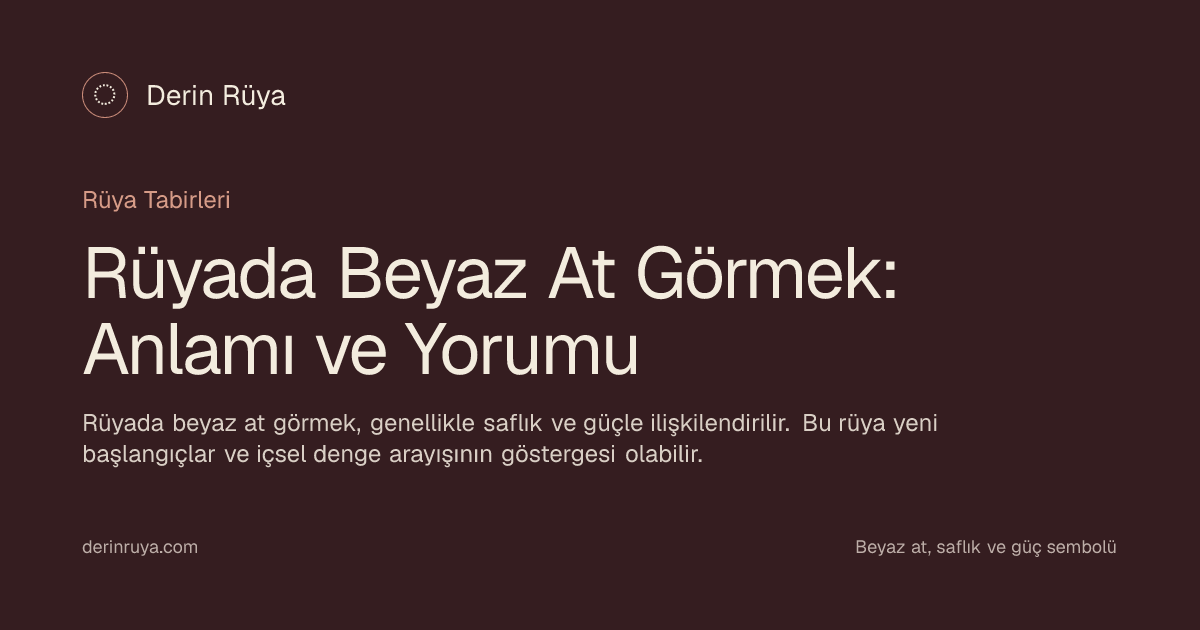Beyaz at, saflık ve güç sembolü sembolünün sakin ve düşsel bir yorumu